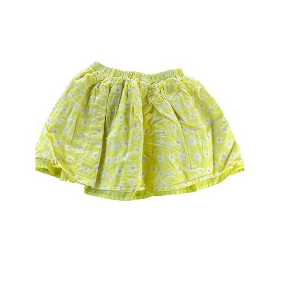 Unbranded Girls Yellow Flower Floral Print Pull-On Mini Skirt Youth - Picture 1 of 7